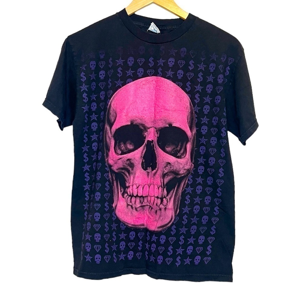 Vintage Y2K Alstyle Skull Diamond Money Sign Star Grapic Tee Medium